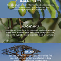 Celestial Night Serum featured ingredients: Kakadu Plum, Macadamia, Baobab