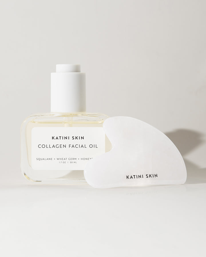 Katini Skin's Collagen Facial Oil with the Jade Gua Sha