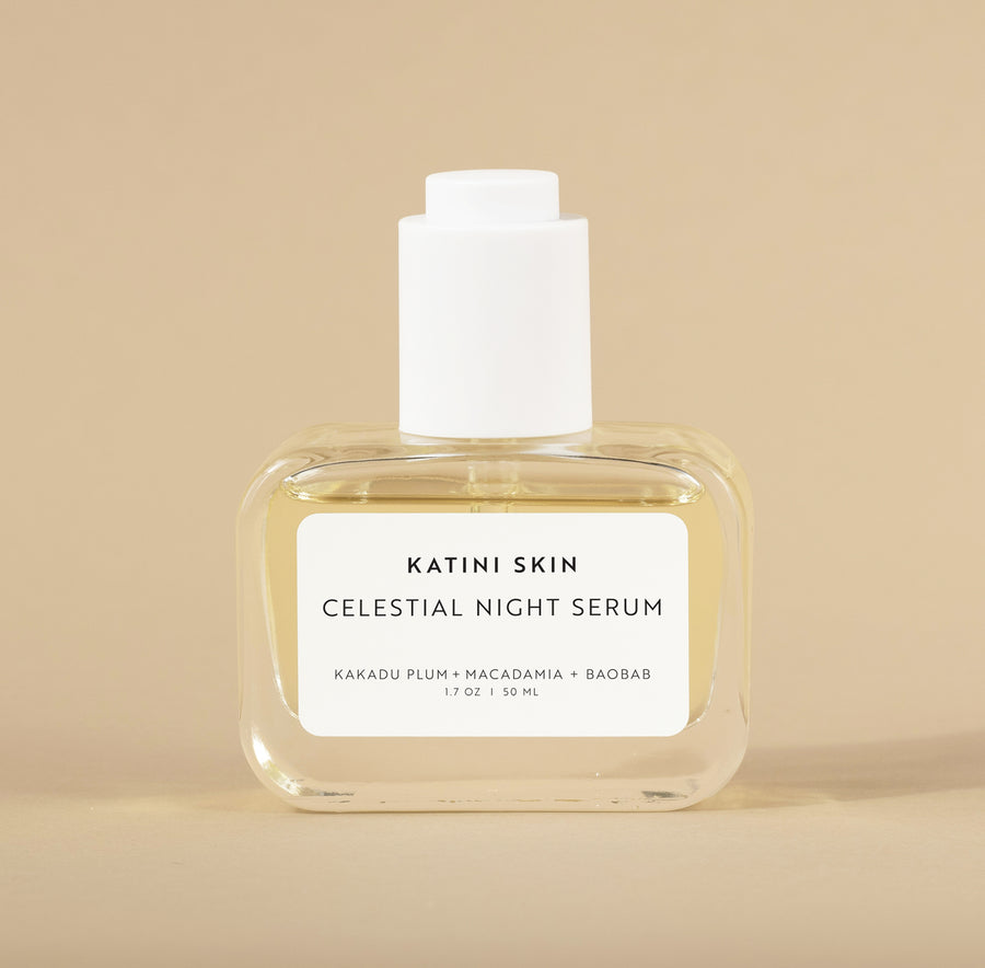 The Celesital Night Serum is the ultimate skin food that works to restore skin overnight with its deeply moisturizing properties. This Serum contains Kakadu Plum, Macadamia, and Baobab - full of vital and anti-inflammatory components that help protect and renew the skin from environmental damage. The deeply moisturizing ingredients will plump and smooth your skin while you sleep. Inspired by the resilient and nutrient-dense plants across Australia and Africa.