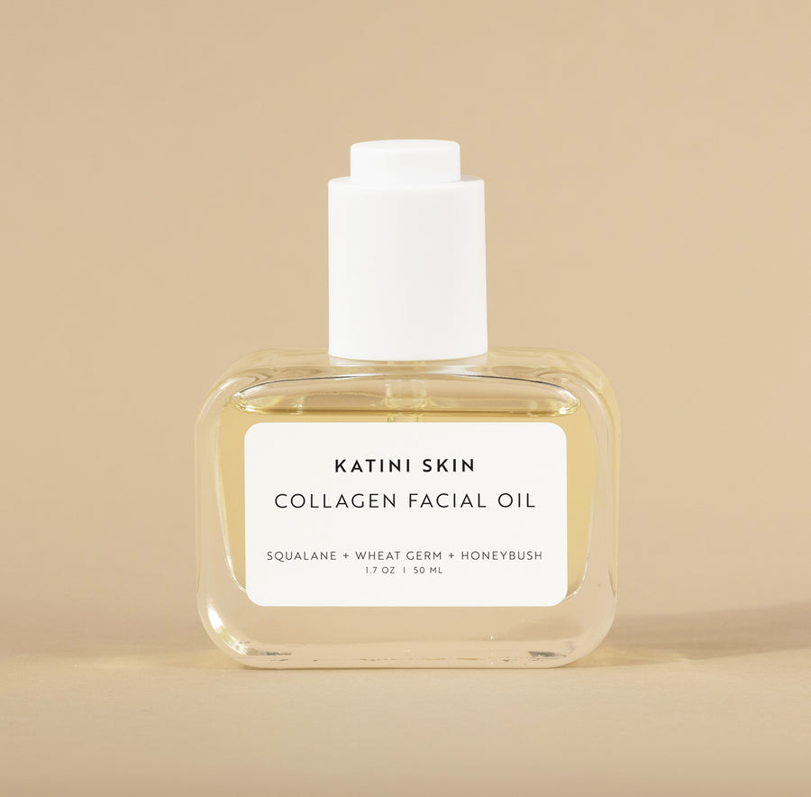 The Collagen Facial Oil helps to strengthen the skin by hydrating and improving the skin’s natural elasticity. This oil contains powerful wheat germ and vegan squalane that work to improve the skin’s texture. Honeybush holds properties that protect the skin against UV which may aid in reducing the length and depth of wrinkles.